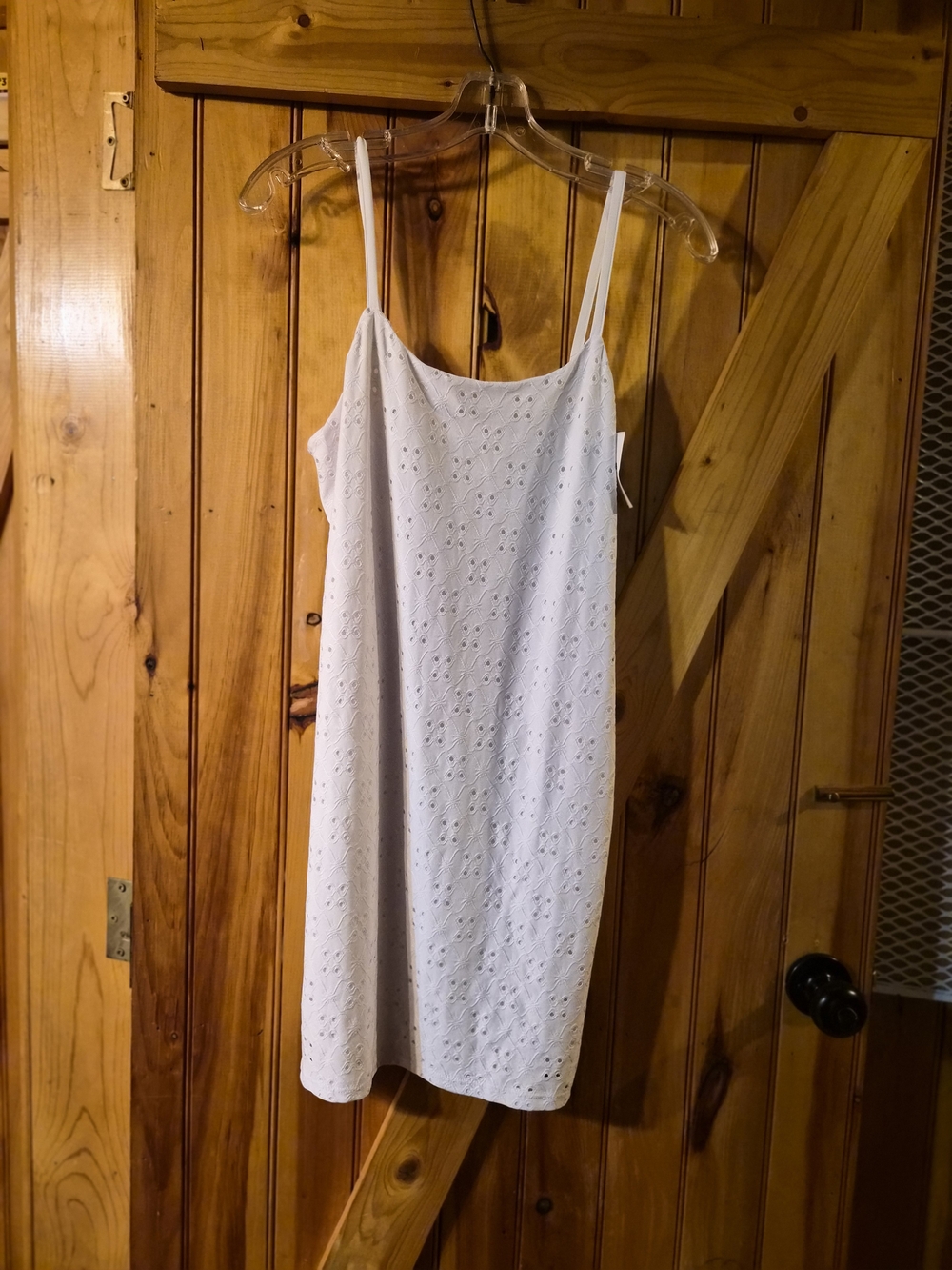 No Boundaries White Eyelet Slip Dress